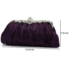 Womens Satin Pleated Evening Clutch Bags 1920s Accessories