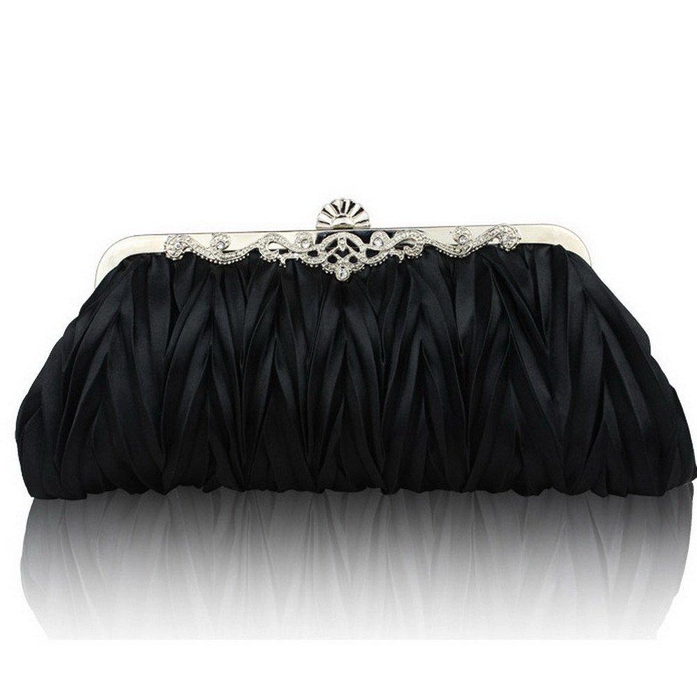 Womens Satin Pleated Evening Clutch Bags 1920s Accessories