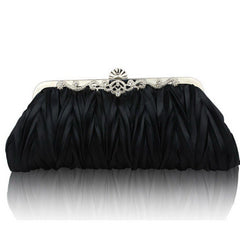 Womens Satin Pleated Evening Clutch Bags 1920s Accessories