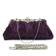Womens Satin Pleated Evening Clutch Bags 1920s Accessories