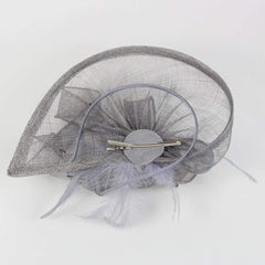 grey Wedding Hats and Fascinators Tea Party Pillbox Hat 