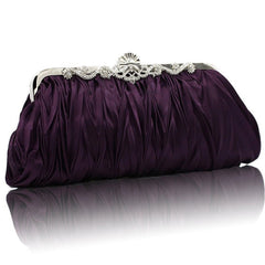 Womens Satin Pleated Evening Clutch Bags 1920s Accessories