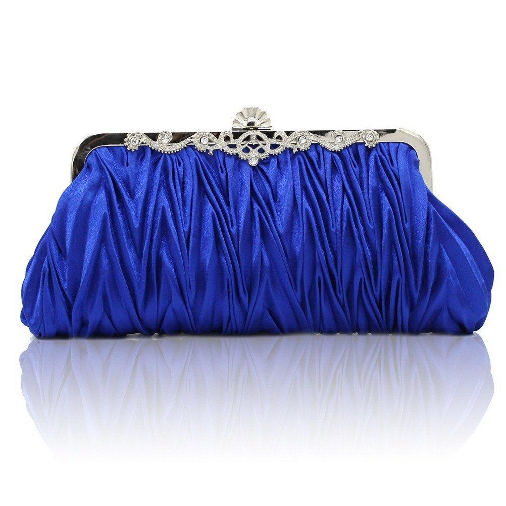 Vintage Satin Pleated Envelope Evening Cocktail Wedding Handbag