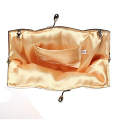 Fashion Beaded Handbag Kissing Lock Bag Satin Evening Clutch