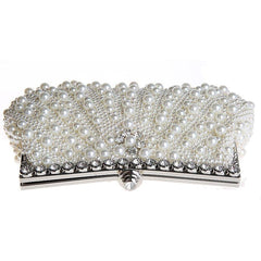 1920's Full Beaded Vintage Pearls Evening Clutch Handbag for Women