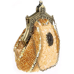 Women's Vintage Hand-beading Sequins Clutch Evening Bag
