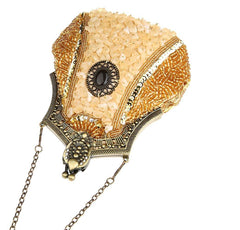 Women's Vintage Hand-beading Sequins Clutch Evening Bag