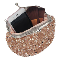Women' Sequins Handmade Beaded Handbag Clutch Wedding Bridal 