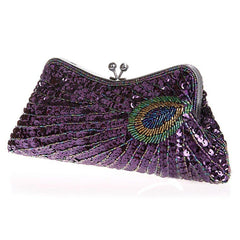 Women's Evening Sequined 1920s Handbag Peacock