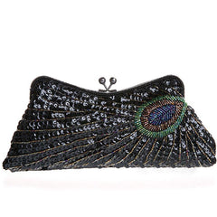 Women's Evening Sequined 1920s Handbag Peacock