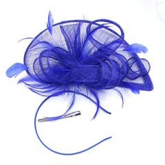 Sinamay & Feathers Twist Navy Fascinator Hat Blue Wedding Hats