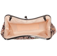 Woman Handbag Beaded Clutch Peacock Sequin Evening Bag Champagne
