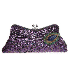 Women's Evening Sequined 1920s Handbag Peacock
