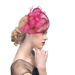 Tea Party hats Red Fascinator Wedding Fascinators for Women