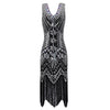 Retro Black Silver Flapper Dress Great Gatsby Theme Party
