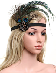 1920s Flapper style Headband Peacock Great Gatsby Headpiece