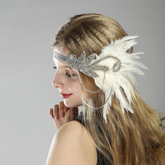 Flapper Headband 20s Accessories Crystal Beaded Gatsby Headpiece
