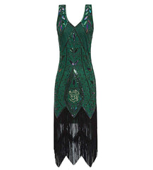 Blackish Green Flapper Dress Peony Print 1920s Costume Ideas