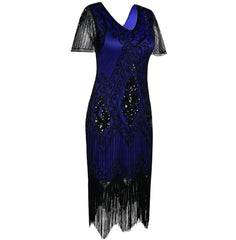 Classic 1920s Style Dress 1920's Gatsby Vibe Navy Blue