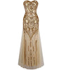 Women's 20s Style Shining Long Flapper Dress Gatsby Attire Gold