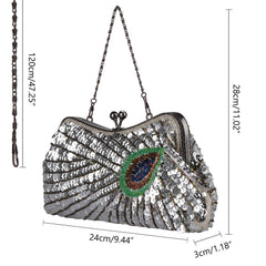 Women's Noble Peacock Sequin Handbag