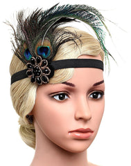 1920s Flapper style Headband Peacock Great Gatsby Headpiece