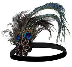 1920s Flapper style Headband Peacock Great Gatsby Headpiece