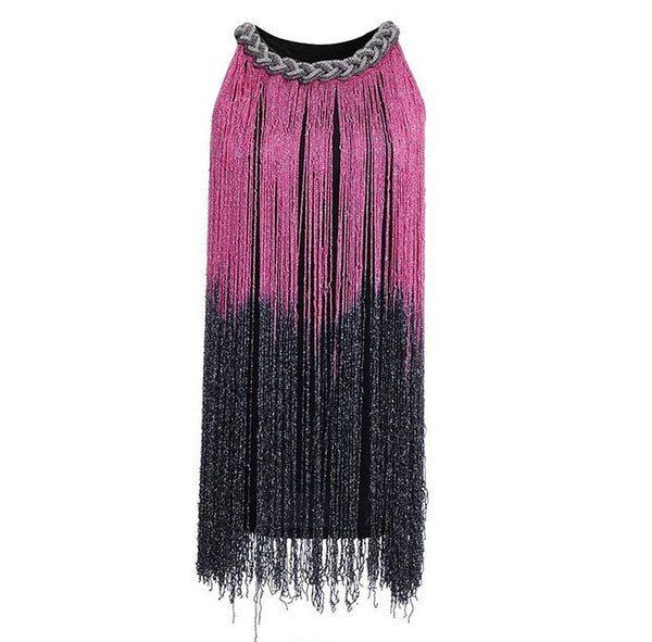 1920s Gatsby Long Swinging Fringe Tassel Flapper Dress