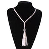 Faux Pearl Necklace Great Gatsby Accessories Flapper Beads Tassel Long Necklace