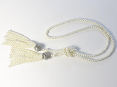 Women Fashion Faux Pearl Tassel Pendant Long Necklace