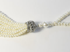 Faux Pearl Necklace Great Gatsby Accessories Flapper Beads Tassel Long Necklace