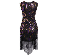1920s Vintage Flapper Fringe Beaded Great Gatsby Party Dress