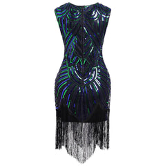 Beaded Fringed Gatsby 1920s Flapper Dress Prom Party