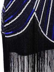  Women 1920s Art Deco Sequin Flapper Tassel Gatsby Dress 