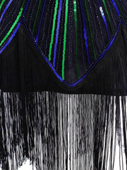 Beaded Fringed Gatsby 1920s Flapper Dress Prom Party