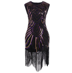 1920s Vintage Flapper Fringe Beaded Great Gatsby Party Dress