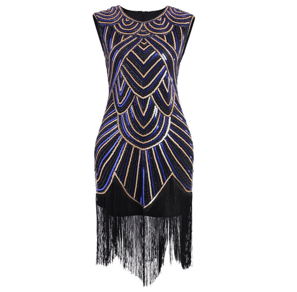 1920s Costume Sequined Embellished Fringed Gatsby Dress