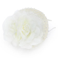 Fascinators Headband Flower Pillbox Hat Hair Hoop Wedding Headpiece for Women