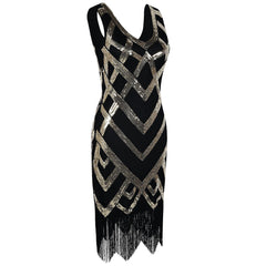 1920s Fashion Women Gold Flapper Dresses Great Gatsby Fancy Dress
