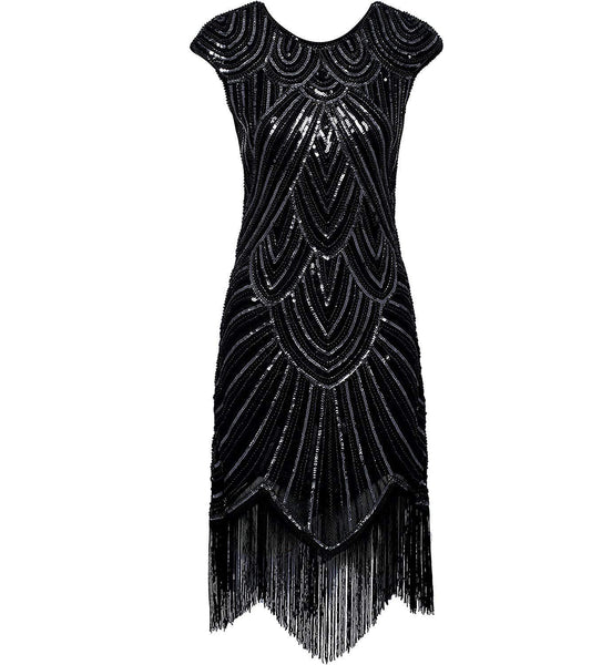 1920s Flapper Dress Silver Sequins Great Gatsby 20s Style Wedding Party |JaosWish