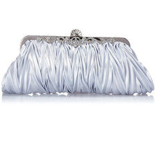 Satin Pleated Evening Cocktail Party Handbag Clutch Purse