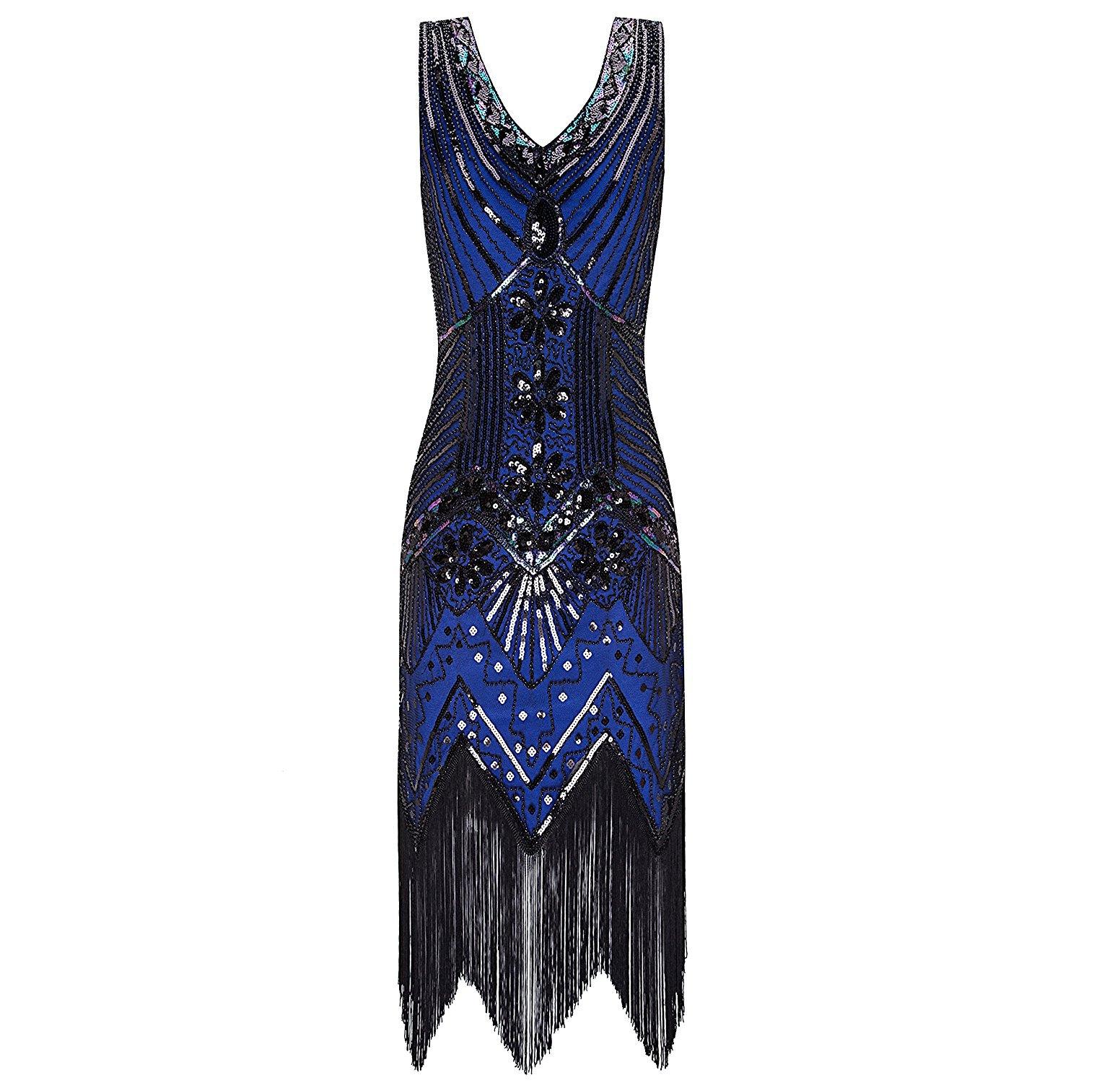 Navy Blue 1920s Dress Gatsby Flapper-style Party