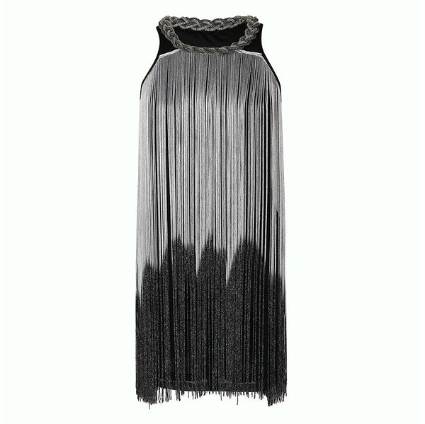 Women's Chain Neck Long Fringe Tassel Dress 1920s Fashion