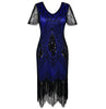Classic 1920s Style Dress 1920's Gatsby Vibe Navy Blue