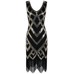 1920s Fashion Women Gold Flapper Dresses Great Gatsby Fancy Dress