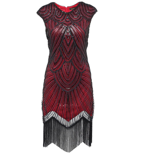 1920s Style Wine Red Sequin Great Gatsby Dresses Peaky Blinders Theme Party|JaosWish