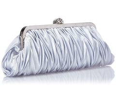 Satin Pleated Evening Cocktail Party Handbag Clutch Purse