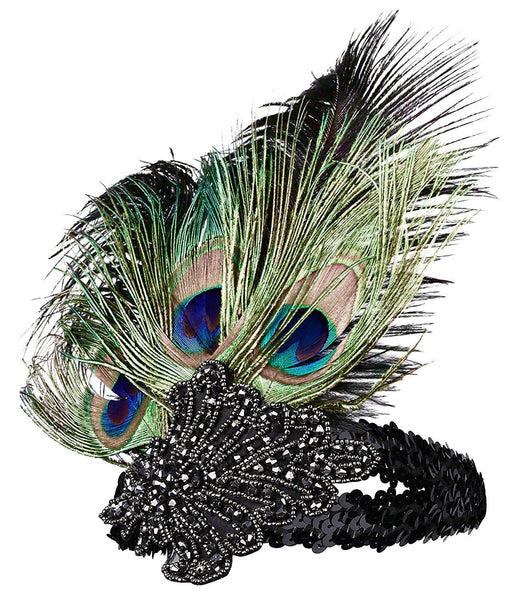 1920s Peacock Headband Great Gatsby Flapper Headpiece