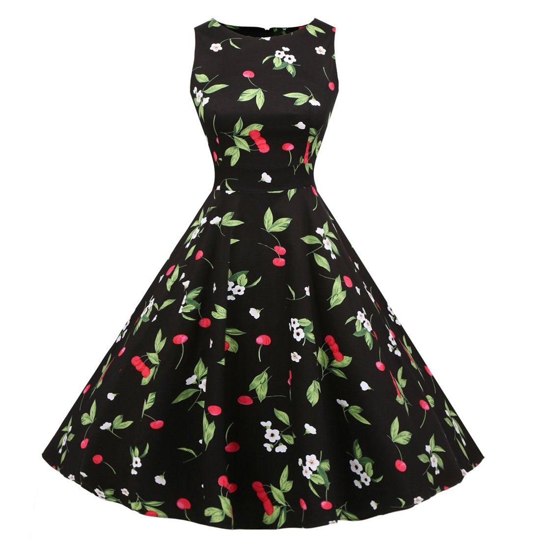 Vintage Retro Floral Cocktail Swing Party Dress