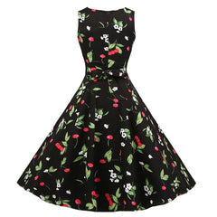Vintage Retro Floral Cocktail Swing Party Dress